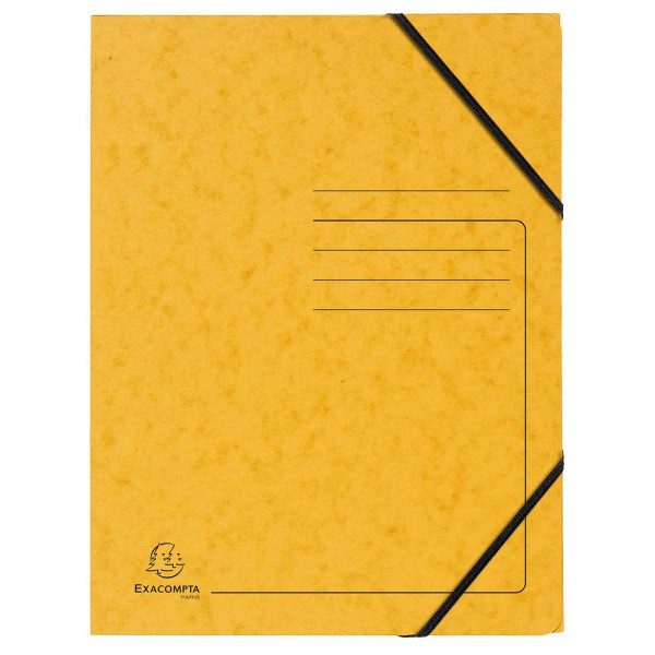 Exacompta Eckspannmappe 555419E, A4 gelb Karton 355g, für ca. 200 Blatt 3130633554193 Exacompta 5 Stück