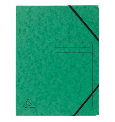 Eckspannmappe 555413E, A4 gr&uuml;n Karton 355g, f&uuml;r ca. 200 Blatt