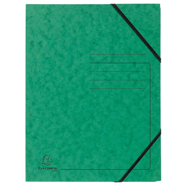 Exacompta Eckspannmappe 555413E, A4 grün Karton 355g, für ca. 200 Blatt 3130637554137 Exacompta 5 Stück
