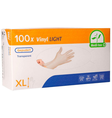 Einmalhandschuhe Medi-Inn Light 93403 transparent Größe XL/10 Vinyl