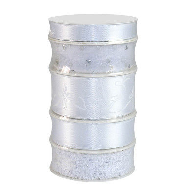 Geschenkband Hochzeit 9510515-005, Hochzeit, 15,0/25,0/40,0 mm x 3m, weiß