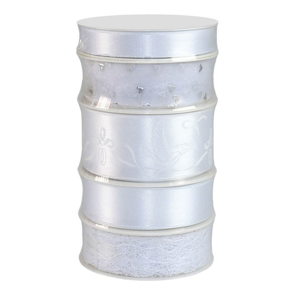 4009236147370 - Geschenkband Zierband Hochzeit 9510515-005 15 25 40mm x 3m satiniert weiß 4009236147370 5 Rolle 4009236147370 - Geschenkband Zierband Hochzeit 9510515-005 15 25 40mm x 3m satiniert weiß 4009236147370 5 Rolle