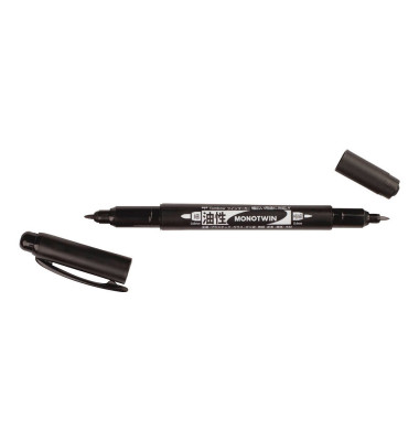 Permanentmarker MONO twin, OS-TME33, schwarz, 0,4-0,8mm Rundspitze/doppel