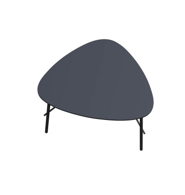 Beistelltisch LAZY, 45cm (H), 60,5x45x50cm (BxT), Trapezform, schwarz / schwarz
