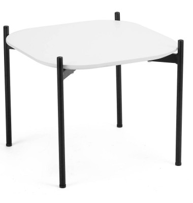 Beistelltisch MEET, 40cm (H), 50x40x50cm (BxT), quadratisch, wei&szlig; / schwarz
