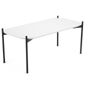 Beistelltisch MEET, 40cm (H), 100x40x50cm (BxT), rechteckig, wei&szlig; / schwarz