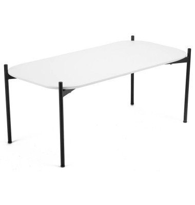 Beistelltisch MEET, 40cm (H), 100x50cm (BxT), rechteckig, wei&szlig; / schwarz