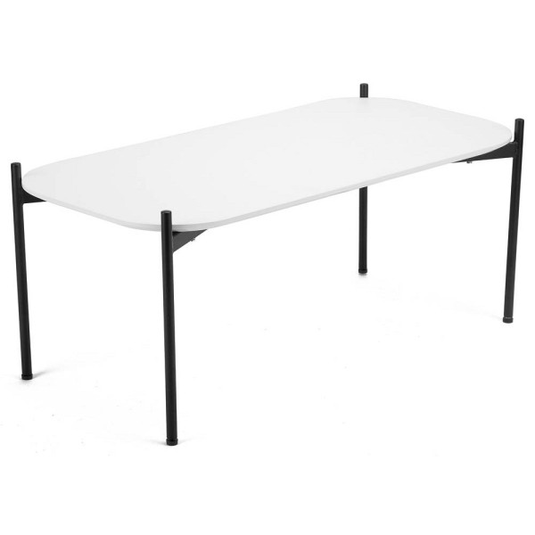 3660141226331 - Beistelltisch meet by Paperflow Meet Rechteck furniertes MDF Stahlgestell B 1000 x T 500 x H 400 mm weiß schwarz