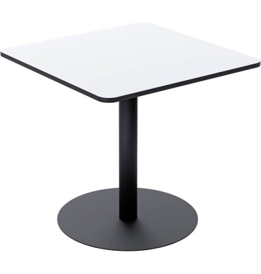 Bistrotisch MEZZO, 75cm (H), 80x75x80cm (BxHxT) (BxT), quadratisch, wei&szlig; / schwarz