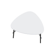 Beistelltisch LAZY, 45cm (H), 60,5x50cm (BxT), Trapezform, wei&szlig; / schwarz
