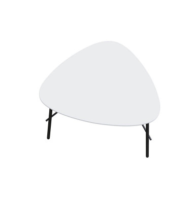Beistelltisch LAZY, 45cm (H), 60,5x50cm (BxT), Trapezform, wei&szlig; / schwarz