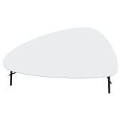 Beistelltisch LAZY, 40cm (H), 93x40x50cm (BxT), Trapezform, wei&szlig; / schwarz