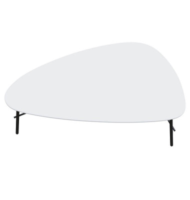 Beistelltisch LAZY, 40cm (H), 93x50cm (BxT), Trapezform, wei&szlig; / schwarz
