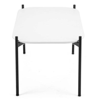 Beistelltisch MEET, 40cm (H), 75x40x50cm (BxT), rechteckig, wei&szlig; / schwarz