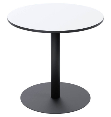 Bistrotisch MEZZO, 75cm (H), 80x80cm (BxT), rund, wei&szlig; / schwarz