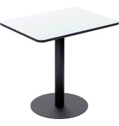Bistrotisch MEZZO, 75cm (H), 80x60cm (BxT), rechteckig, wei&szlig; / schwarz