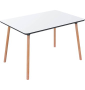 Bistrotisch PALOMBA TRPC80X120.23.13, 75cm (H), 120x80cm (BxT), rechteckig, weiß / buche