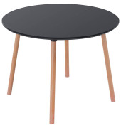 Bistrotisch PALOMBA, 75cm (H), 100x100cm (BxT), rund, schwarz / buche