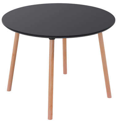 Bistrotisch PALOMBA TRPR100.23.01, 75cm (H), 100x100cm (BxT), rund, schwarz / buche