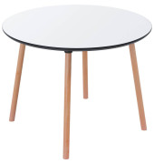 Bistrotisch PALOMBA, 75cm (H), 100x100cm (BxT), rund, wei&szlig; / buche