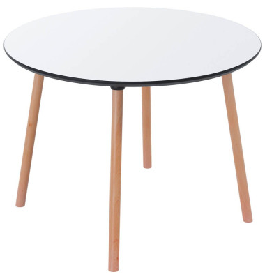 Bistrotisch PALOMBA TRPR100.23.13, 75cm (H), 100x100cm (BxT), rund, weiß / buche