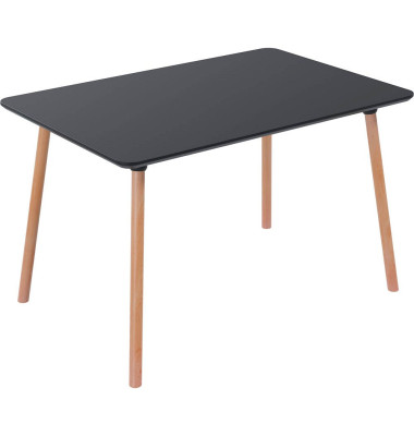 Bistrotisch PALOMBA, 75cm (H), 120x80cm (BxT), rechteckig, schwarz / buche