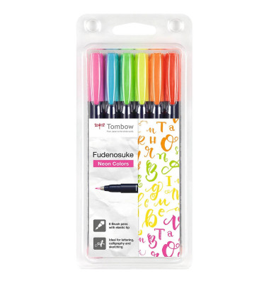 Fudenosuke Neon Brush-Pens farbsortiert