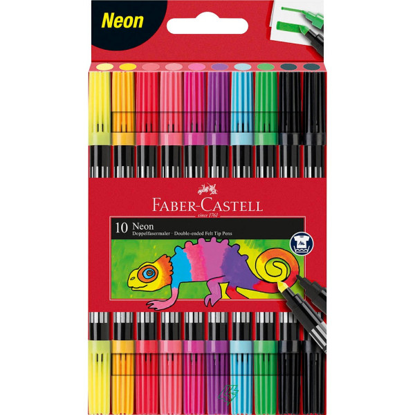 4005401511090 - FABER-CASTELL Filzstifte Doppelfasermaler Neon 10er 10 + 30 + 50 mm Mehrfarbig 4005401511090 - FABER-CASTELL Filzstifte Doppelfasermaler Neon 10er 10 + 30 + 50 mm Mehrfarbig