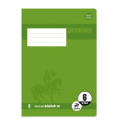 Schulheft 734010306 Premium, Lineatur 6 / blanko, A5, 90g, grün, 16 Blatt / 32 Seiten