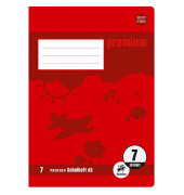 Schulheft 734010307 Premium, Lineatur 7 / kariert, A5, 90g, rot, 16 Blatt / 32 Seiten