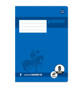 Schulheft 734010309 Premium, Lineatur 9 / liniert mit weißem Rand, A5, 90g, blau, 16 Blatt / 32 Seiten