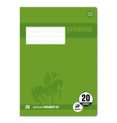 Schulheft 734010320 Premium, Lineatur 20 / blanko / keine, A4, 90g, gr&uuml;n, 16 Blatt / 32 Seiten