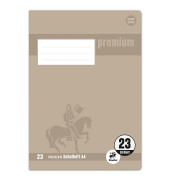 Schulheft 734010323 Premium, Lineatur 23 / rautiert, A4, 90g, grau, 16 Blatt / 32 Seiten