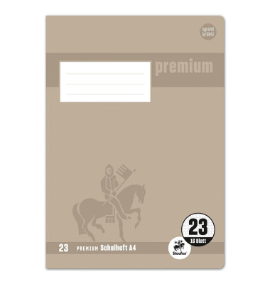 Schulheft 734010323 Premium, Lineatur 23 / rautiert, A4, 90g, grau, 16 Blatt / 32 Seiten