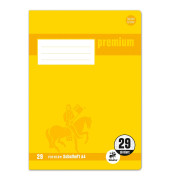 Schulheft 734010329 Premium, Lineatur 29 / rautiert, A4, 90g, gelb, 16 Blatt / 32 Seiten