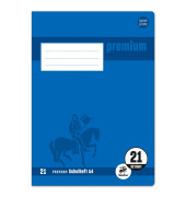 Schulheft 734010621 Premium, Lineatur 21 / liniert / keine, A4, 90g, blau, 32 Blatt / 64 Seiten