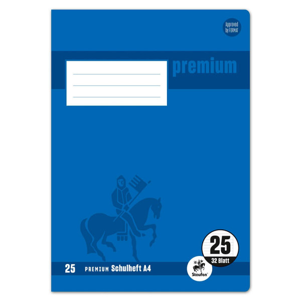 4006050106255 - Schulheft 734010625 Premium Lineatur 25 liniert mit weißem Rand A4 90g blau 32 Blatt 64 Seiten 4006050106255 Staufen 4006050106255 - Schulheft 734010625 Premium Lineatur 25 liniert mit weißem Rand A4 90g blau 32 Blatt 64 Seiten 4006050106255 Staufen