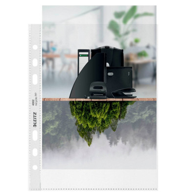 Prospekth&uuml;llen recycle 4002 4002-00-03, A5 transluzent genarbt, oben offen, 0,1mm