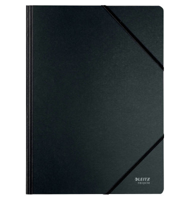Eckspannmappe recycle 3908 3908-00-95, A4 schwarz Recyclingkarton 430g