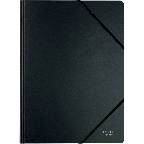 4002432128051 - Leitz® Eckspanner Recycle A4 bis zu 250 Blatt Gummizugverschluss CO2-neutral zu 100 % recycelbar Blauer Engel Recyclingkarton schwarz