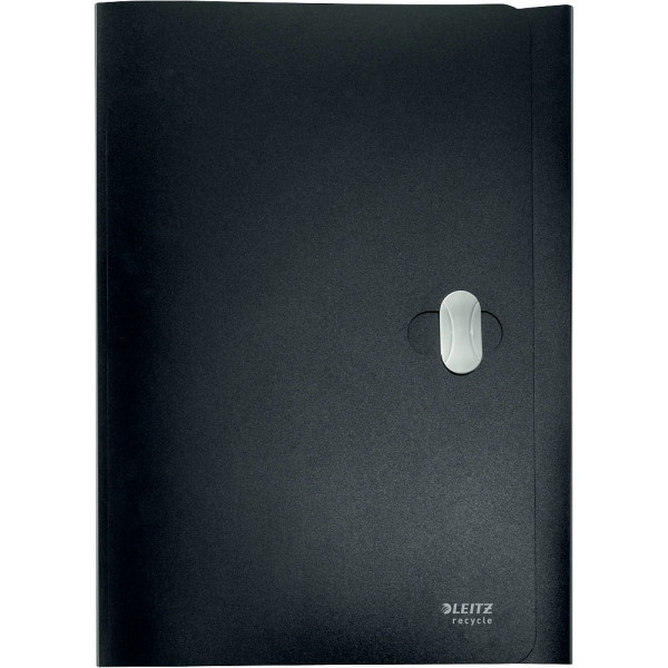 4002432127481 - Leitz® Dokumentenmappe Recycle A4 bis zu 150 Blatt 3 Einschlagklappen blickdicht CO2-neutral 100 % recycelbar Blauer Engel Kunststoff schwarz
