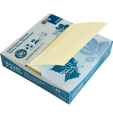Haftnotizen 5643-11BOX, Z-Notes Recycling, 75x75mm, gelb, quadratisch