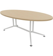 Konferenztisch X2 X2ITO20 RK I, 74cm (H), 200x110cm (BxT), oval, eiche / weiß