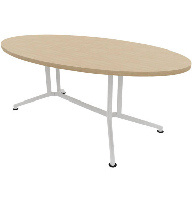 Konferenztisch X2 X2ITO20 RK I, 74cm (H), 200x110cm (BxT), oval, eiche / weiß Konferenztisch X2 X2ITO20 RK I, 74cm (H), 200x110cm (BxT), oval, eiche / weiß