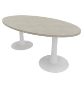 Konferenztisch Idea+ IDTR200 CL I, 74cm (H), 200x110cm (BxT), oval, beton / weiß