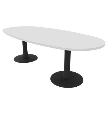 Konferenztisch Idea+ IDTR240 BA R, 74cm (H), 240x110cm (BxT), oval, weiß / dunkelgrau