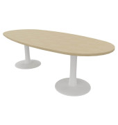 Konferenztisch Idea+ IDTR240 RK I, 74cm (H), 240x110cm (BxT), oval, eiche / weiß
