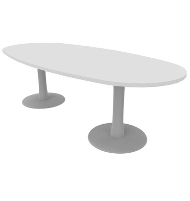 Konferenztisch Idea+ IDTR240 BA A, 74cm (H), 240x110cm (BxT), oval, weiß / silber
