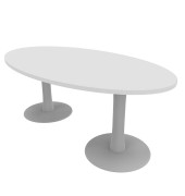 Konferenztisch Idea+ IDTR200 BA A, 74cm (H), 200x110cm (BxT), oval, weiß / silber