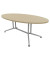 Konferenztisch X2 X2ITO20 RK A, 74cm (H), 200x110cm (BxT), oval, eiche / silber